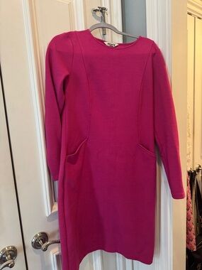 Boden Hot Pink Long Sleeve Shift Dress